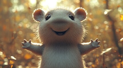 Happy woodland mouse