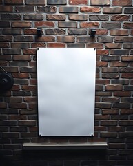 Blank Poster on Brick Wall.