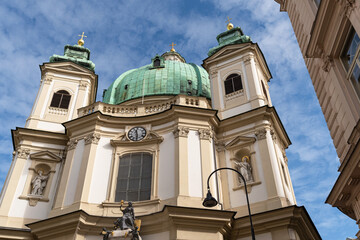 Facade of St. Peter's Church in Vienna, Austria