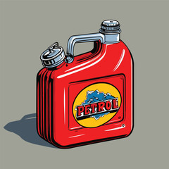 comic style vector petrol can for graphic design purposes