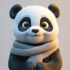 Cute panda wearing a scarf (2)