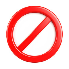 Red prohibition sign ban restriction forbidden stop no access symbol isolated on transparent background