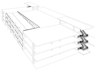 3D illustration of parking facility