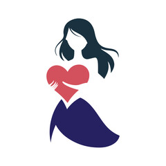 Girl with shopping bag & silhouette of a girl