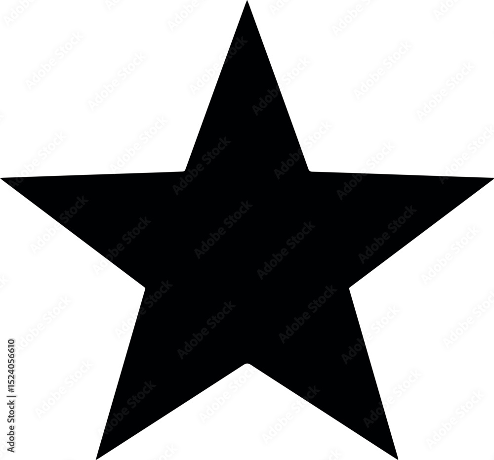 Wall mural simple black star shape isolated white background graphic design element icon five dark clean sharp 