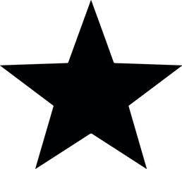Simple black star shape isolated white background graphic design element icon five dark clean sharp solid image