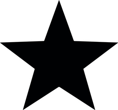 Simple black star shape isolated white background graphic design element icon five dark clean sharp solid image