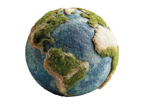 A worn earth globe depicting environmental degradation