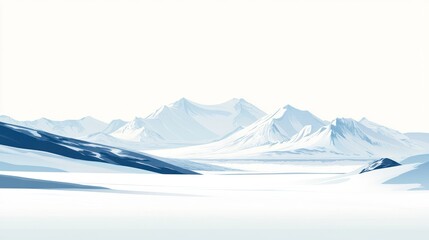 Snowy mountain range landscape