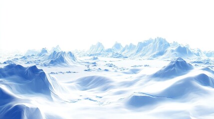 Digital illustration of a vast icy landscape