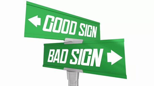 Good Sign or Bad Two Road Arrow signs Point Direction 3d Animation