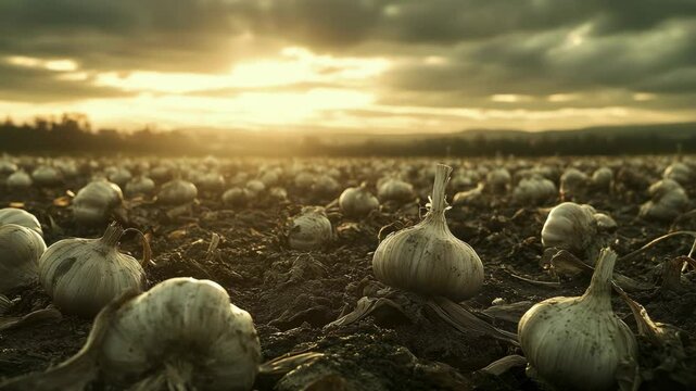 Serenity in the Garlic Field