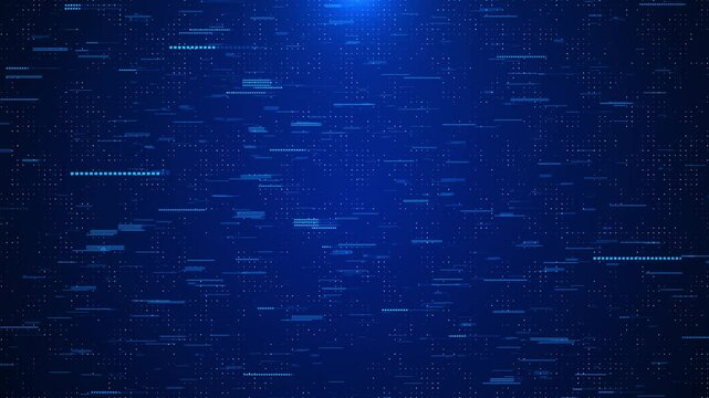 Futuristic abstract flowing data matrix, Big data Binary code pattern big data structure. Abstract of technology cloud computing. Database information on blockchain network cyber space environment 3D
