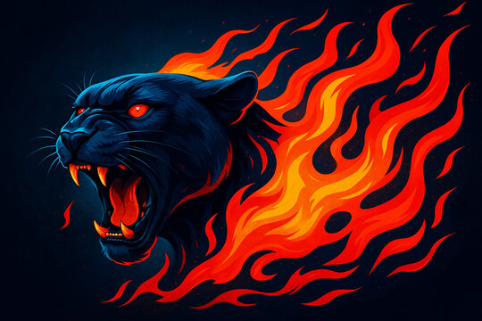 Pantherkopf  mit voller Energie