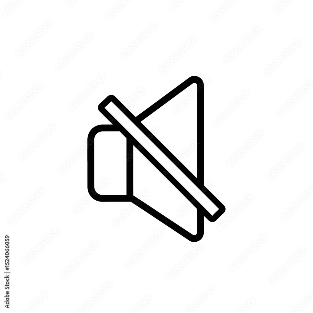 Poster muted sound icon in minimalistic design for audio control