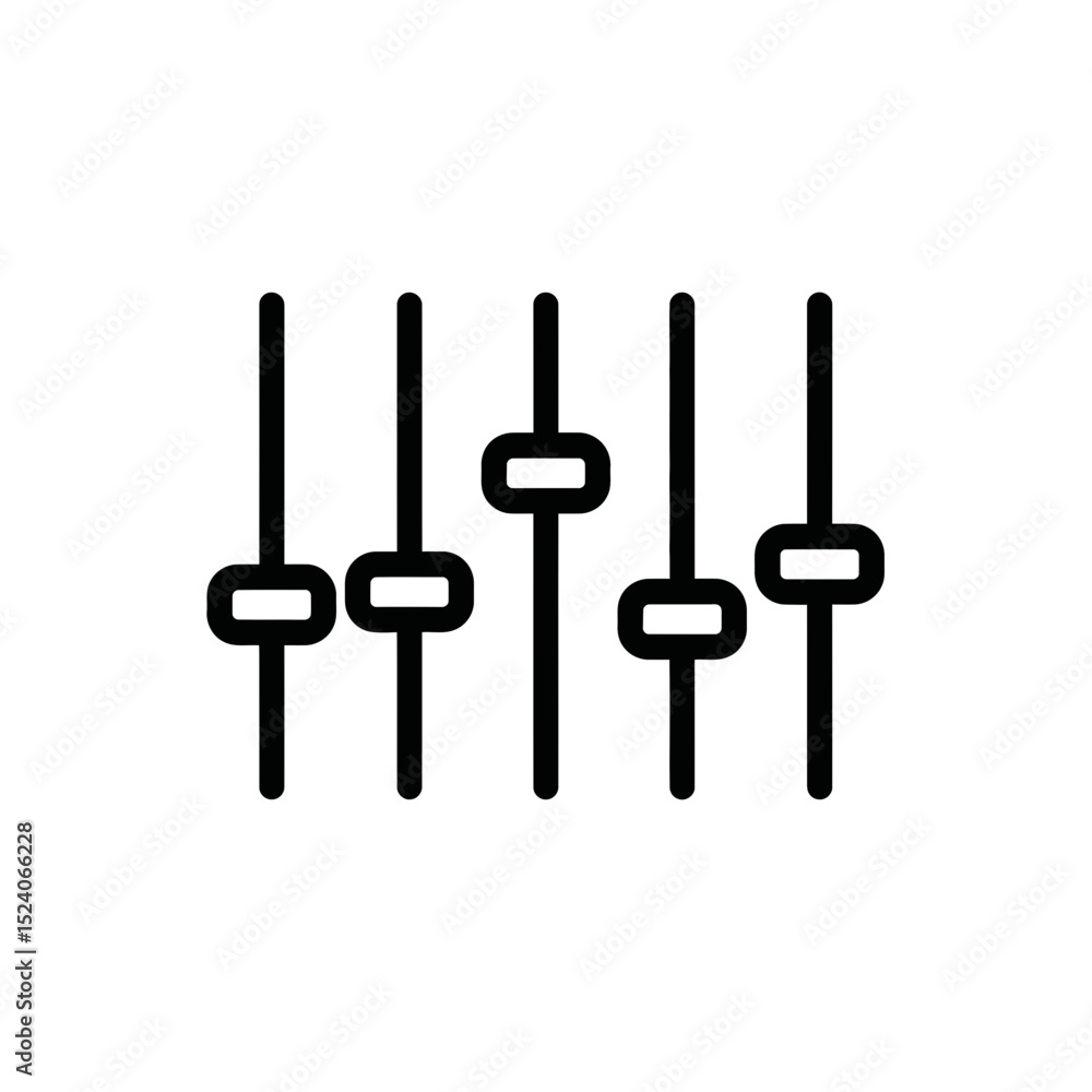 Poster vector icon of audio sliders representing sound control and adjustment