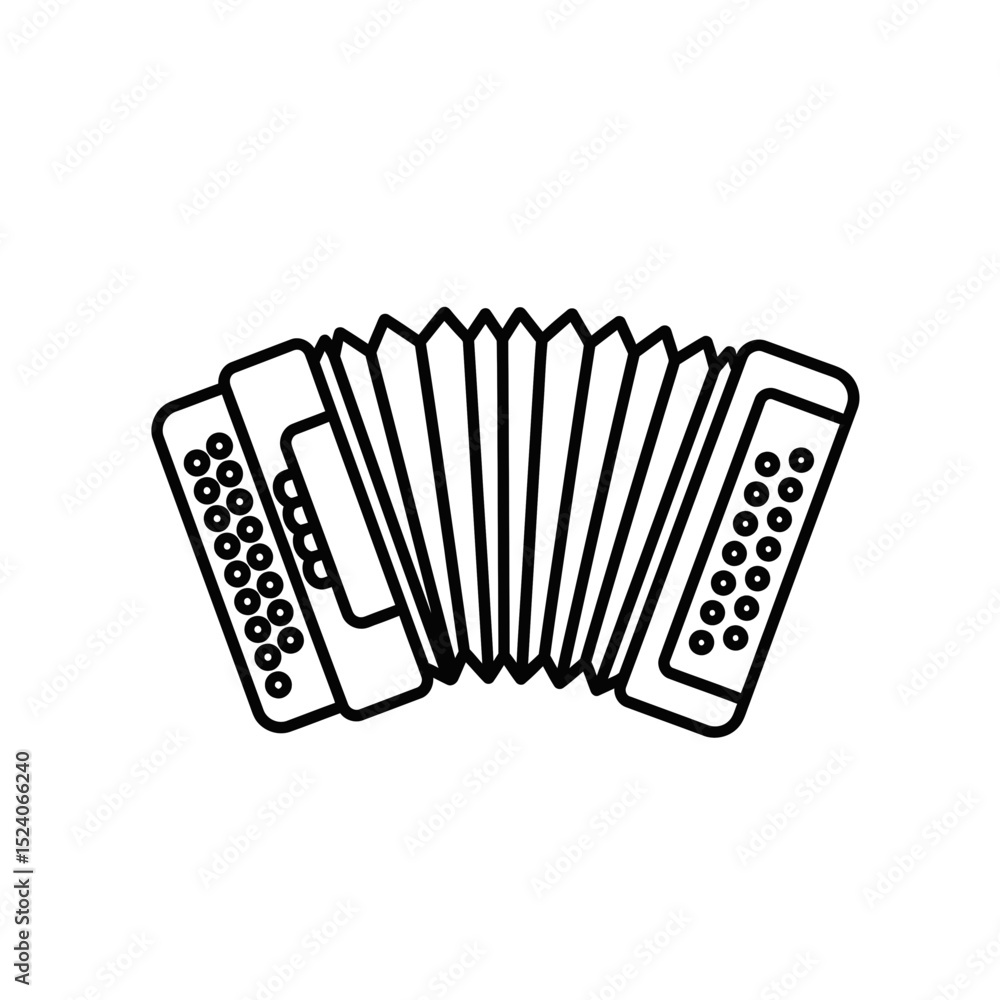 Poster vector icon of an accordion instrument in a simple design
