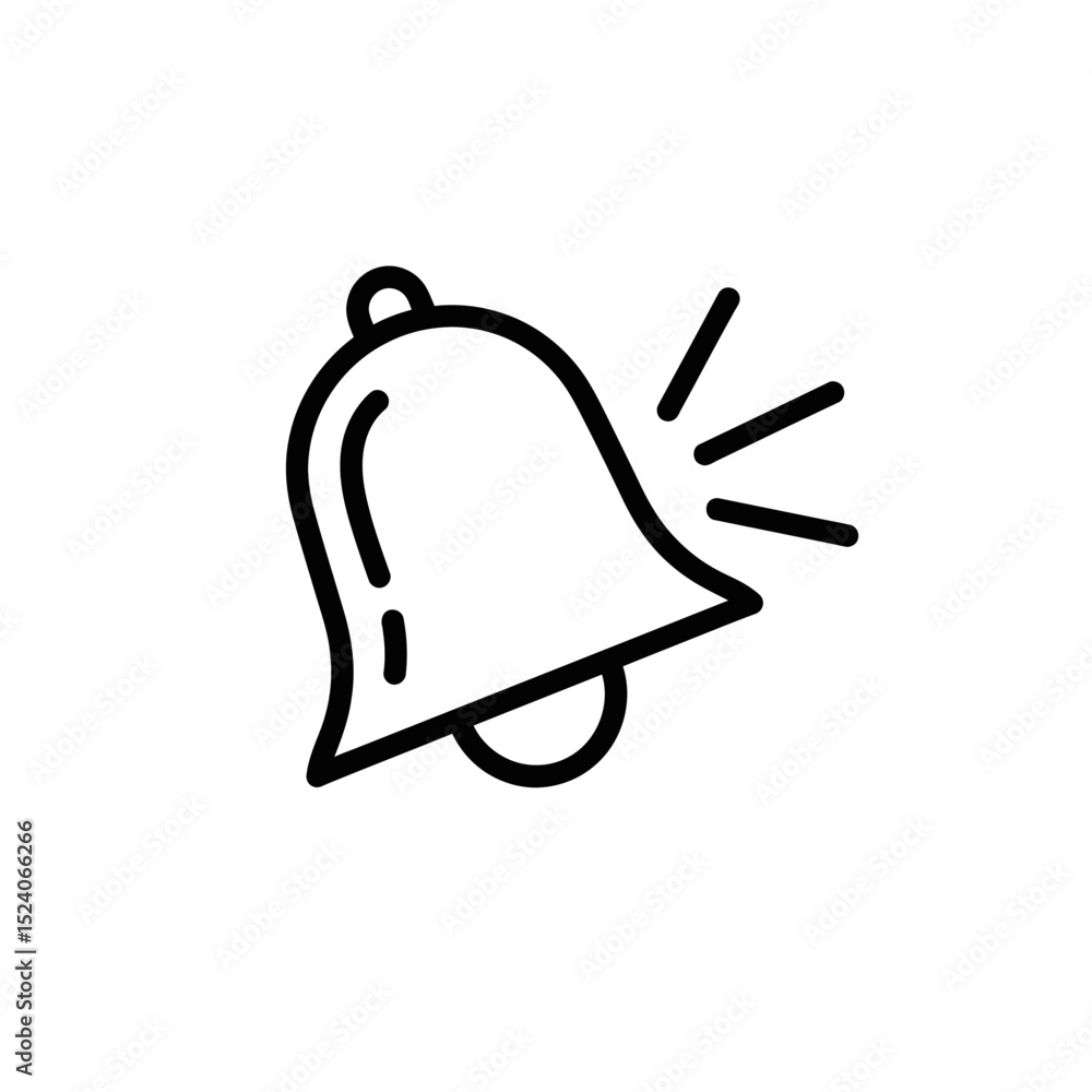 Poster vector icon of a ringing bell symbolizing alertness and notifications