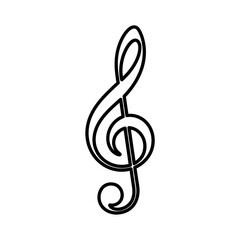 Vector icon of a treble clef symbolizing music and creativity