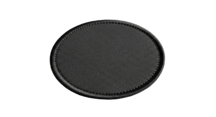 Closeup of a round textured black patch