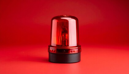 Obraz premium Red alert light over red background