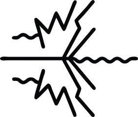 an electric wave icon symbol isolated on white background