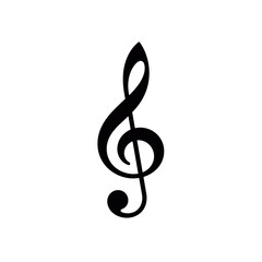 Naklejka premium Isolated Treble Clef Graphic Symbol on White Background for Musical Notation and Design