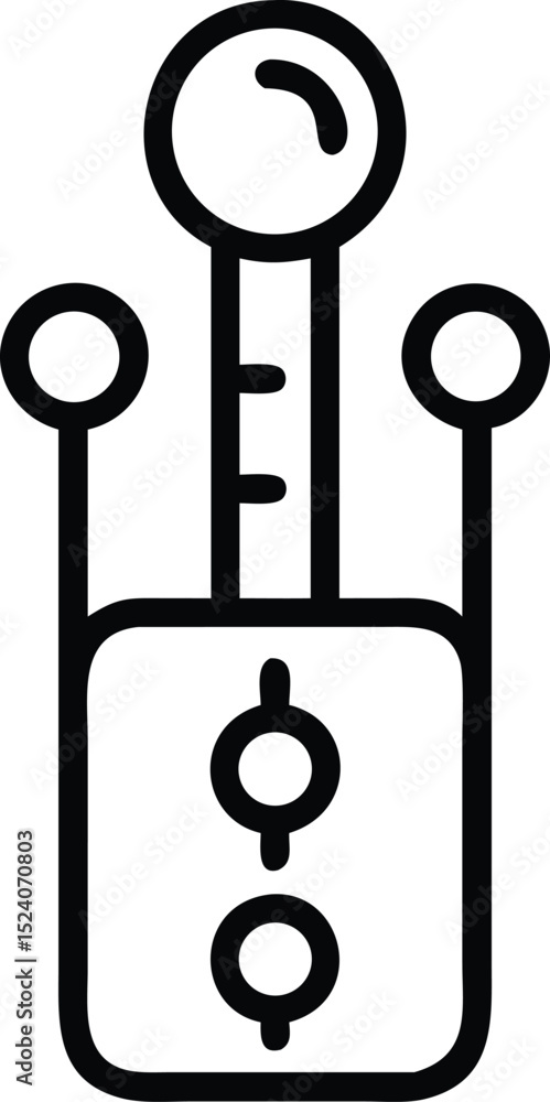 Poster line art icon of a keypad switch isolated on white background