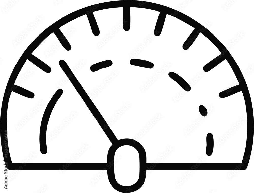 Poster icon of a speedometer with an integrated switch isolated on white background