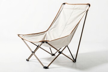 Camping Chair Mockup Floating with Editable Fabric on White Background