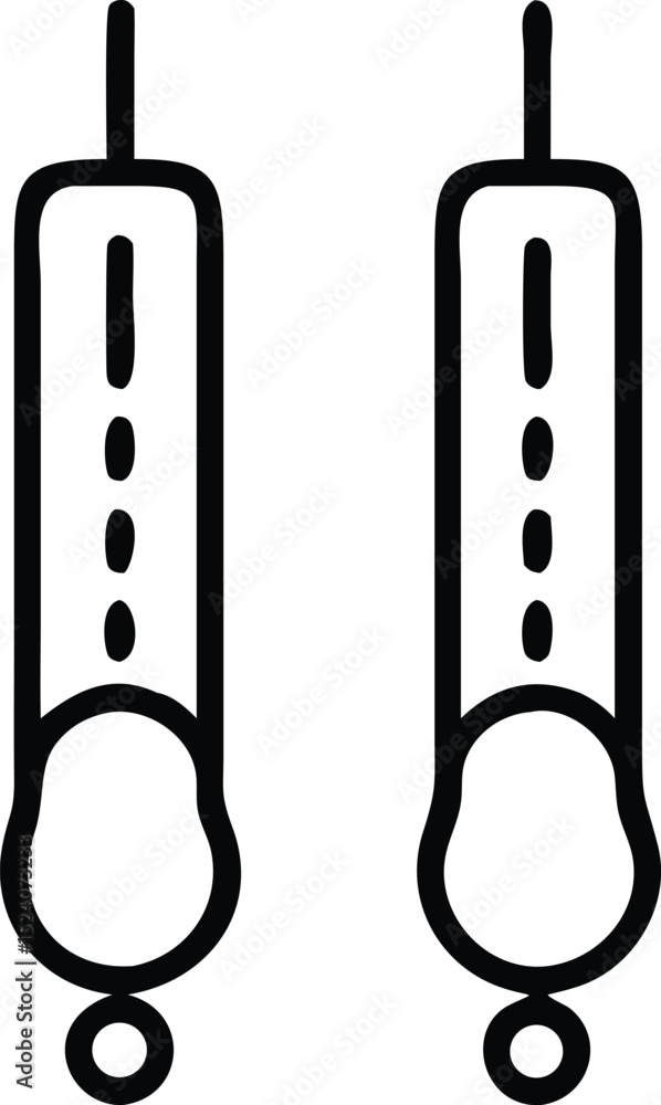 Poster icon set two vertical toggle switches isolated on white background