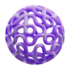 Abstract Purple Sphere 3D Render Design Art