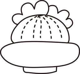 Flowering Cactus Potted Plant Doodle

