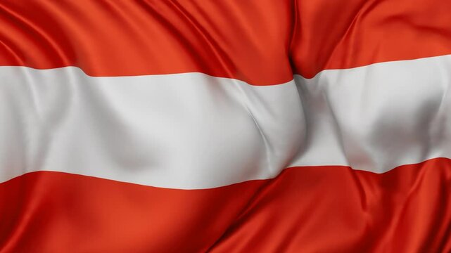 Austria flag swaying in the wind, endless cycled loop video background