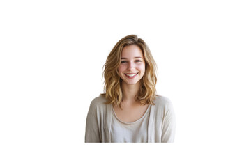 Radiant Smile: A portrait captures the genuine happiness and bright spirit of a young woman as she shares a warm, infectious grin. 