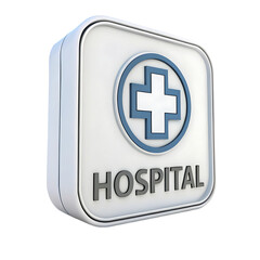 Obraz premium Hospital Icon: Modern Medical Symbol for Healthcare Websites