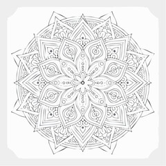 Vector Cultural Monochrome Spirit Isometric Relaxation Mandala Art Illustration with Intricate Patterns and Spiritual Design for Meditation and Decoration