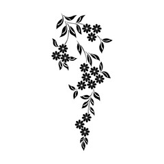 Seamless Black and White Floral Pattern – Elegant Vintage Style Botanical Design