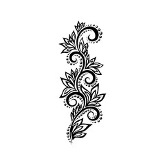 Seamless Black and White Floral Pattern – Elegant Vintage Style Botanical Design