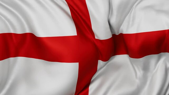 England flag swaying in the wind, endless cycled loop video background