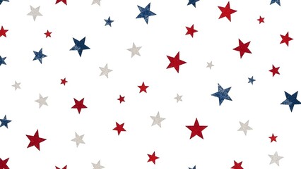 Fototapeta premium Uninterrupted Patriotic Star Motif in Red, White, and Blue
