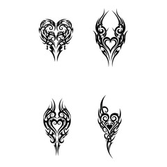 Stylish Tribal Heart Art Collection