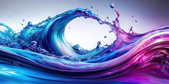 Oceanic swirl of blue purple liquid with wavy motion, water effect