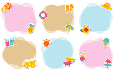Summer Frame Icons – Sticker Style Version