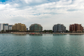 Fototapeta premium Bahrain Financial Harbor, Harbor Towers, Bahrain Skyline view sunset sunrise