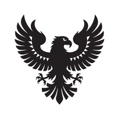 Obraz premium Majestic Black Eagle Emblem Design for Heraldry and Powerful Symbol