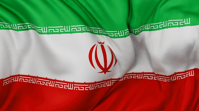 Iran or Persia flag swaying in the wind, endless cycled loop video background