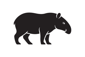 Fototapeta premium Tapir Silhouette Vector Illustration | Forest Animal Icon