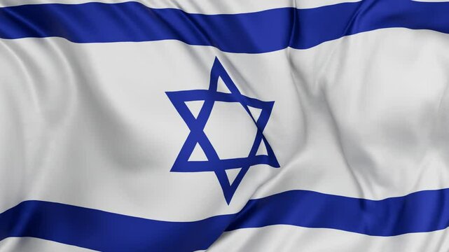 Israel flag swaying in the wind, endless cycled loop video background