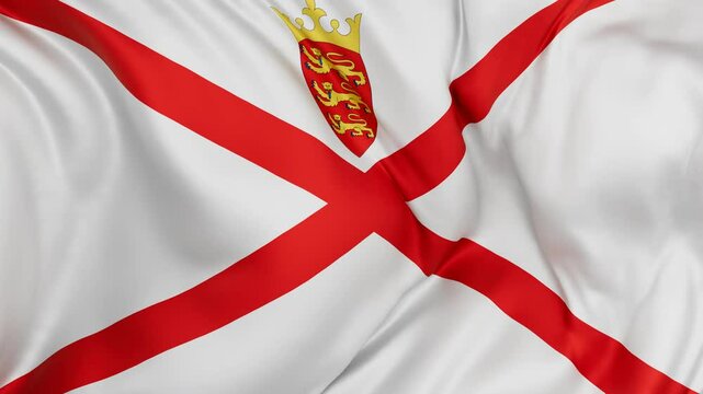 Jersey flag swaying in the wind, endless cycled loop video background